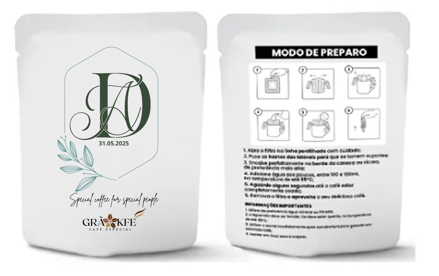 Drip coffee personalizado Grão Kfe